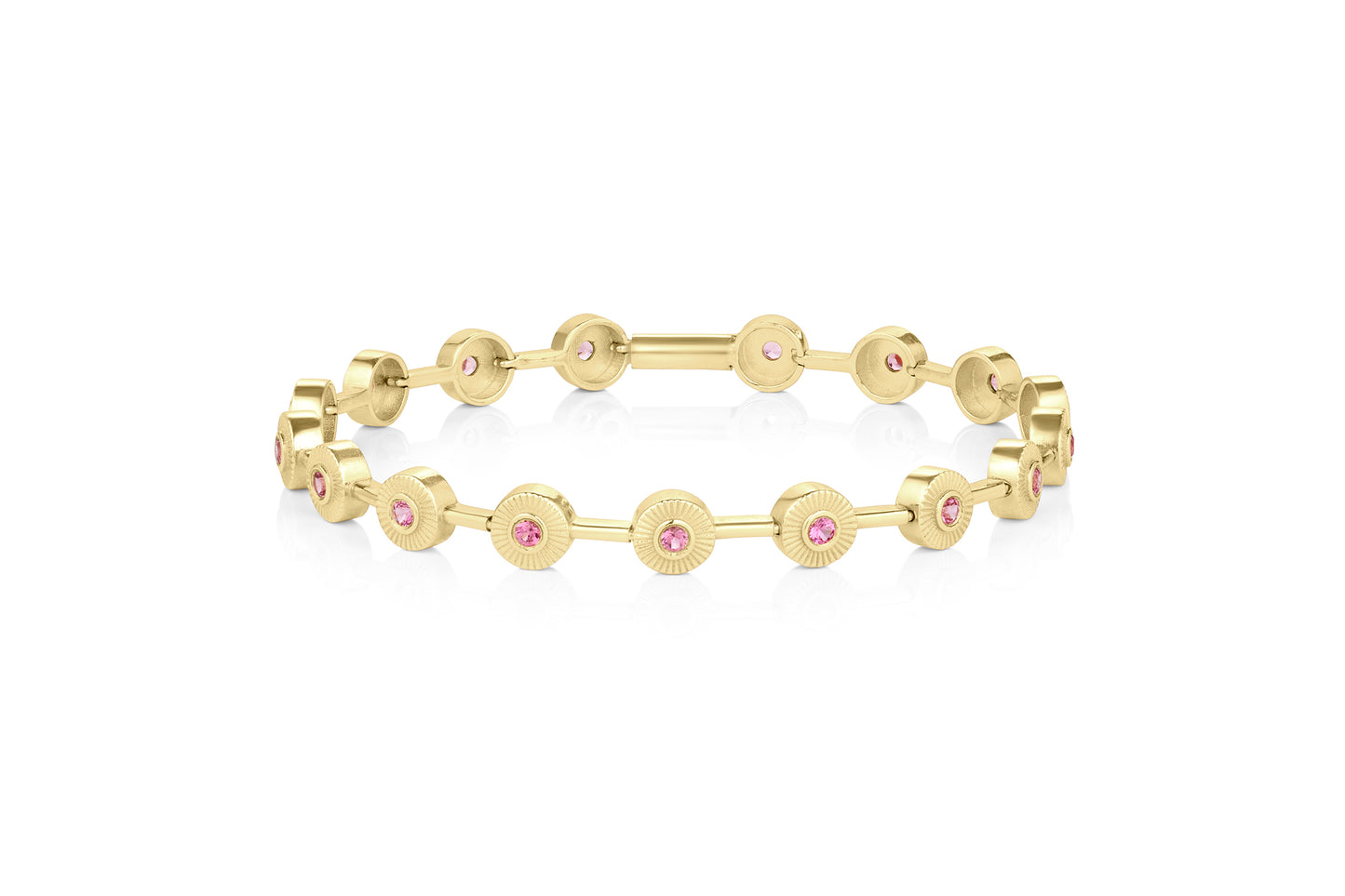 Sunbeam Tennis Bracelet Pink Sapphire