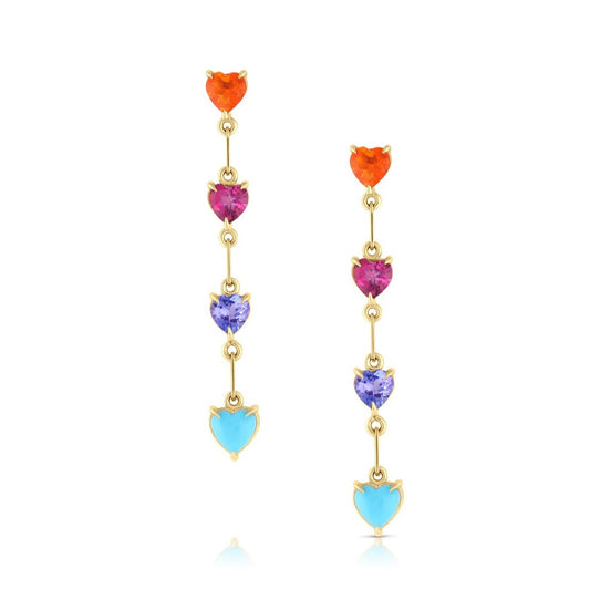 4 Stone Heart Gemfetti Earring