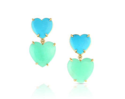 Double Heart Gemfetti Earring