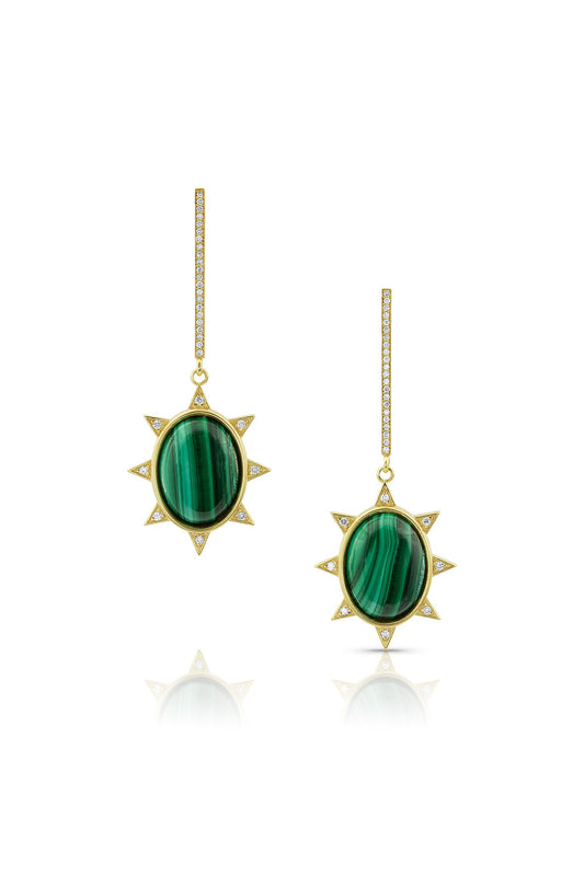 Malachite Starburst Earring