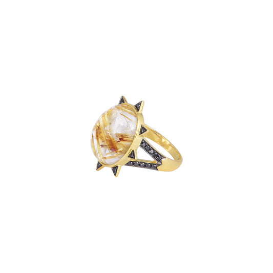 Rutile Starburst Oval Ring