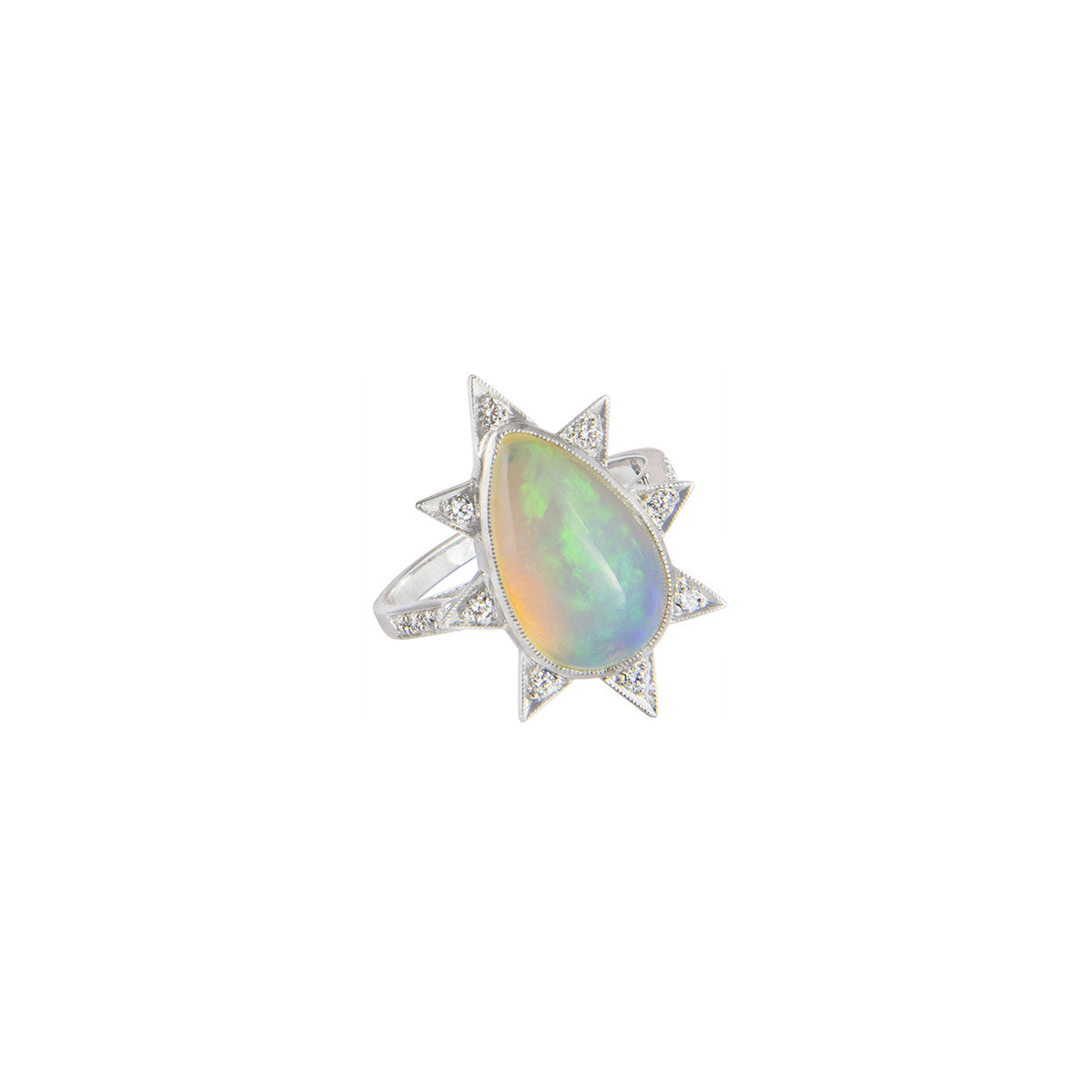 Pear Shape Starburst Ring