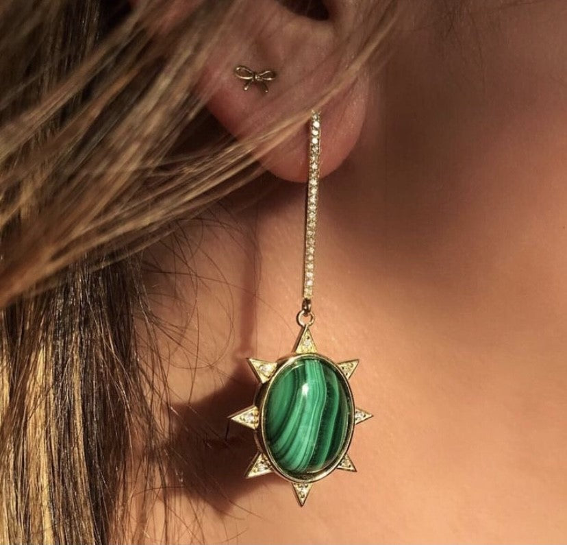 Malachite Starburst Earring